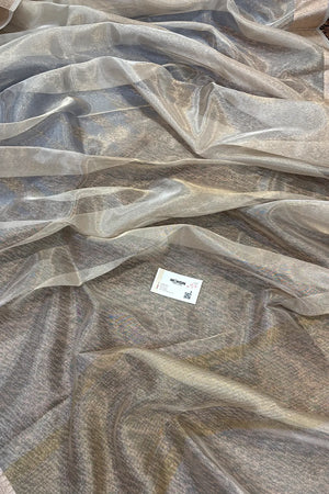 White Golden Zari Tissue Silk Banarasi Saree