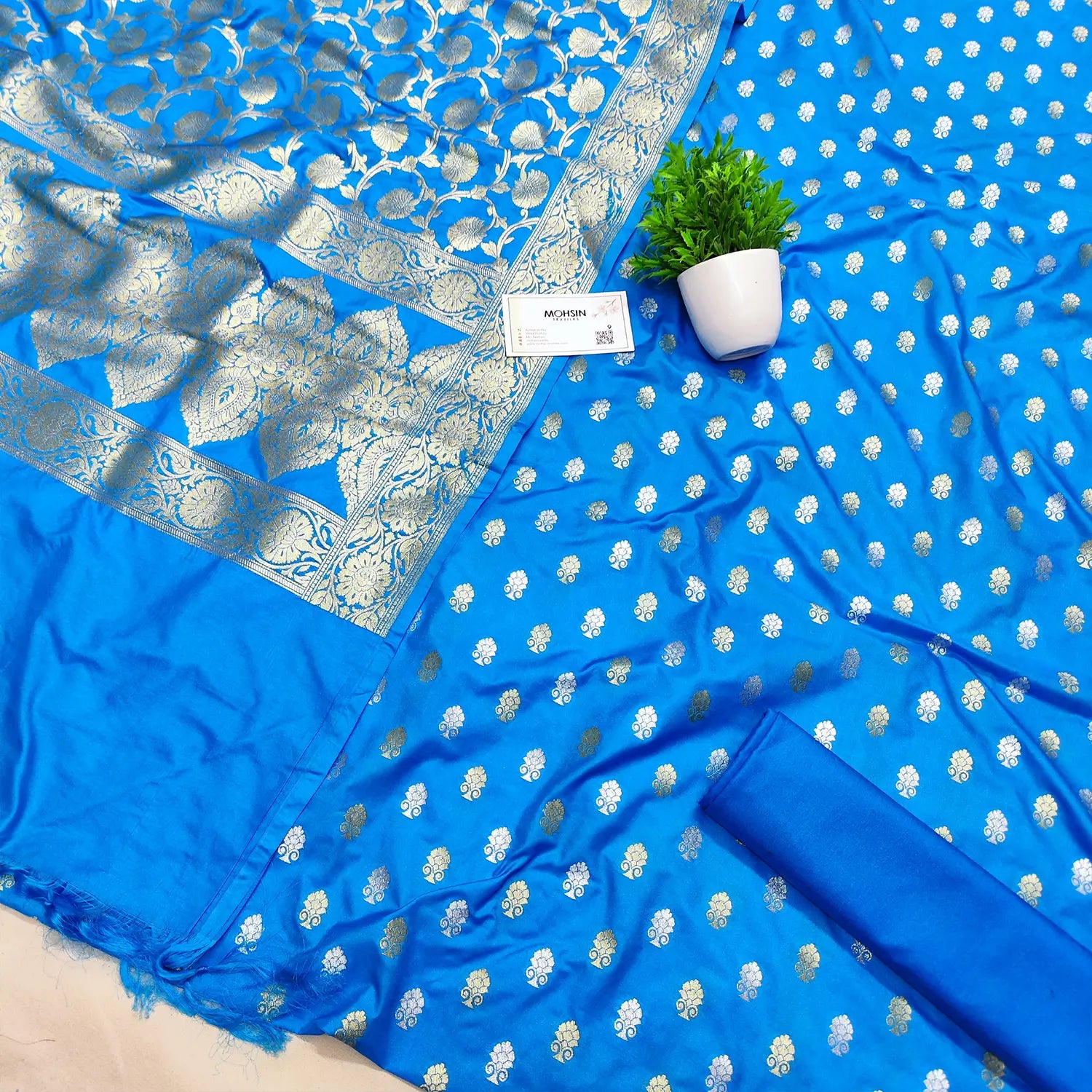 Firozi Sona Rupa Katan Silk Banarasi Suit