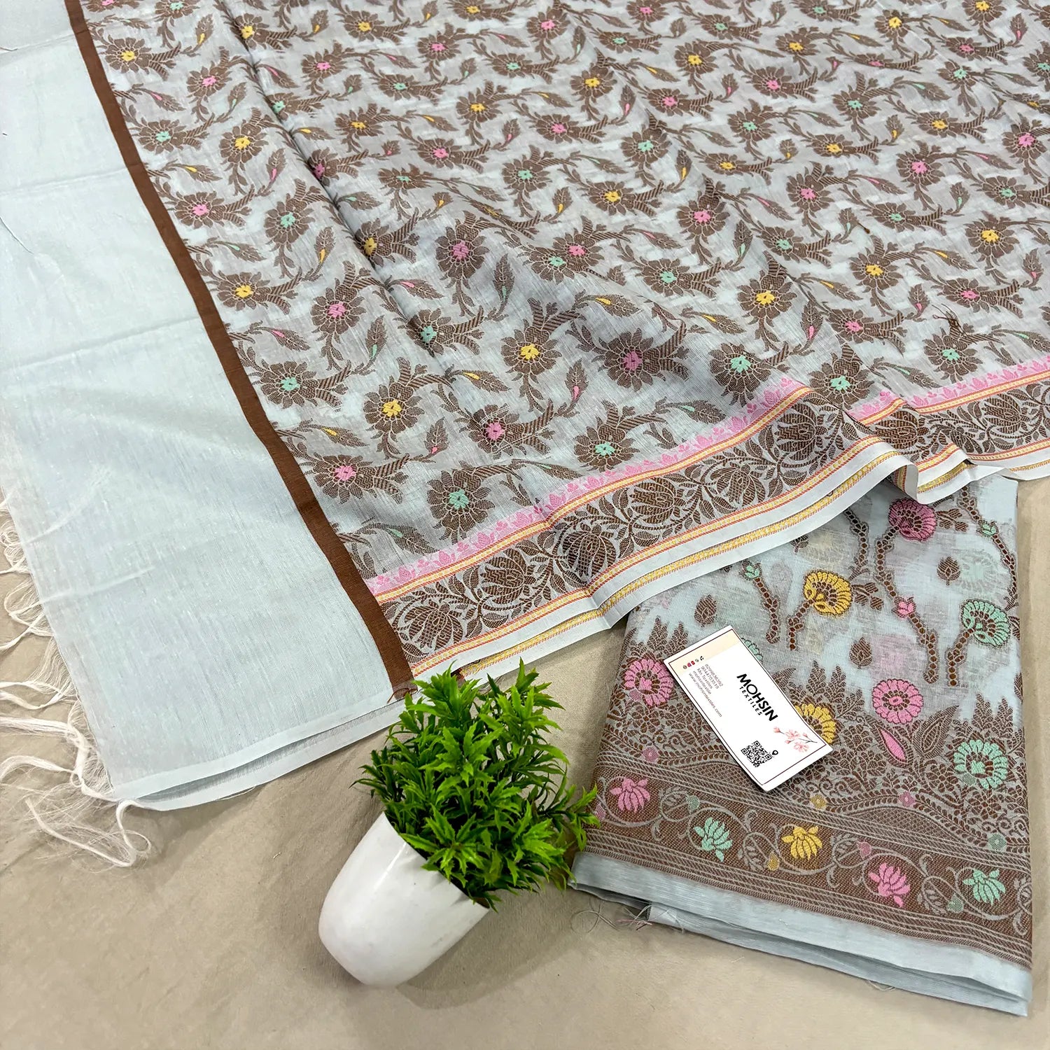 Mint Green Resham Zari Banarasi Silk Suit