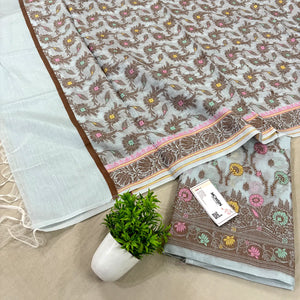 Mint Green Resham Zari Banarasi Silk Suit