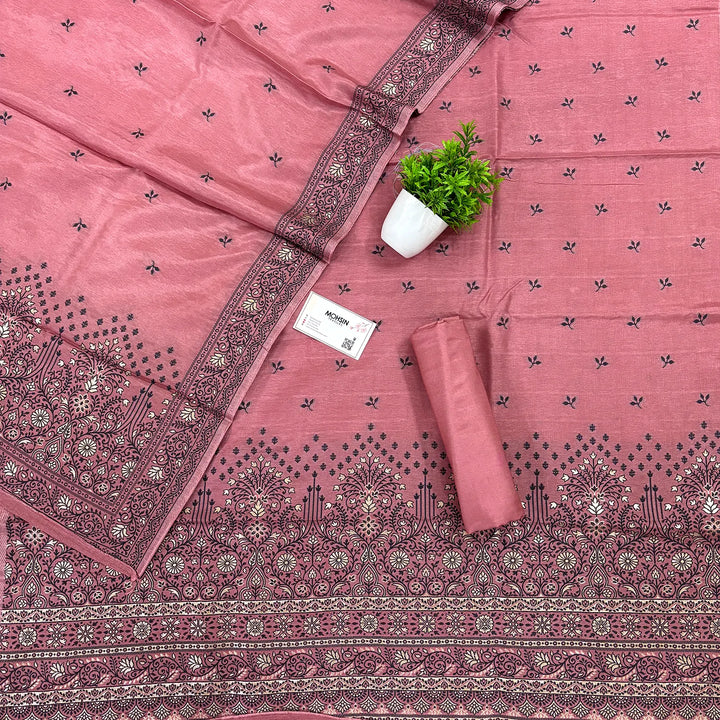 Peach Jhilmila Taj Dola Silk Banarasi Suit