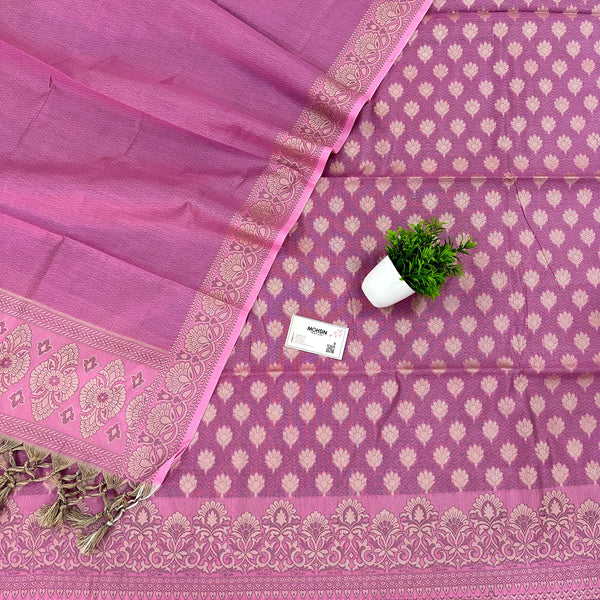 Pink Avatar Cotton Silk Banarasi Suit