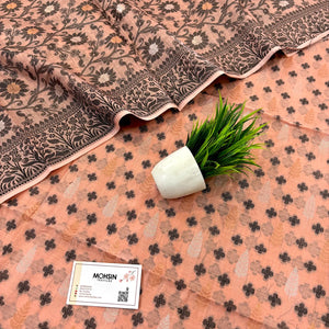 Orange Resham Zari Banarasi Silk Suit