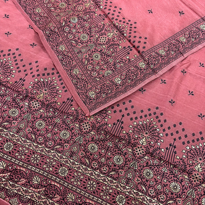 Peach Jhilmila Taj Dola Silk Banarasi Suit