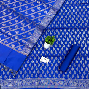 Royal Blue Agnipath Buti Satin Silk Banarasi Suit