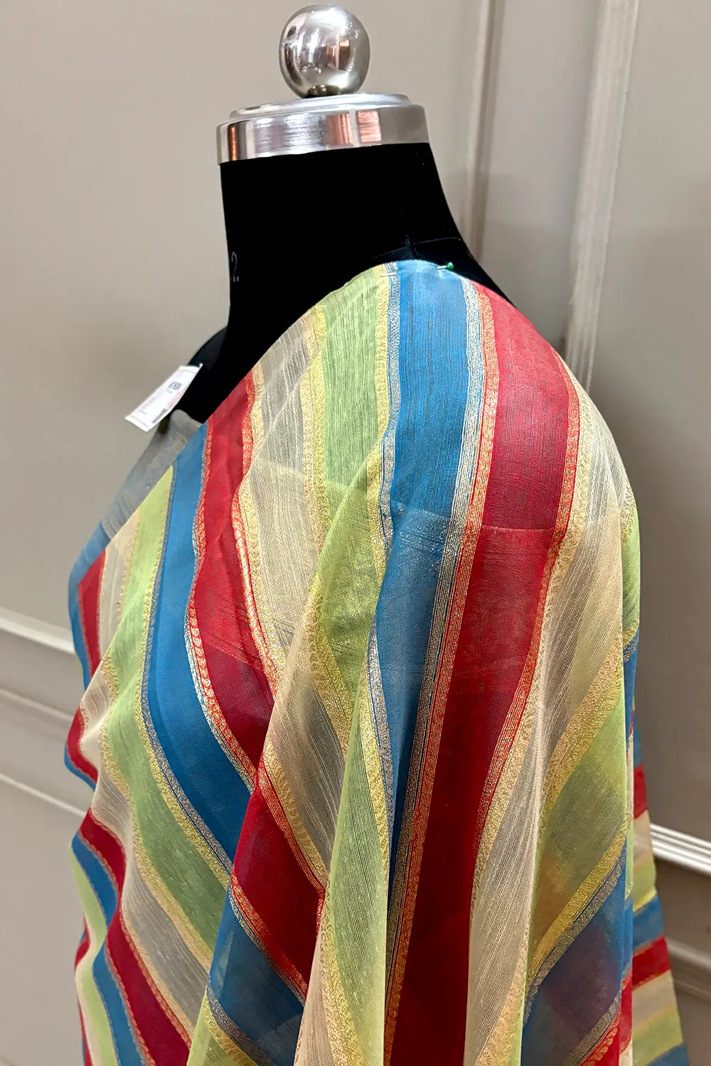 Firozi Resham Zari Cotton Silk Banarasi Saree