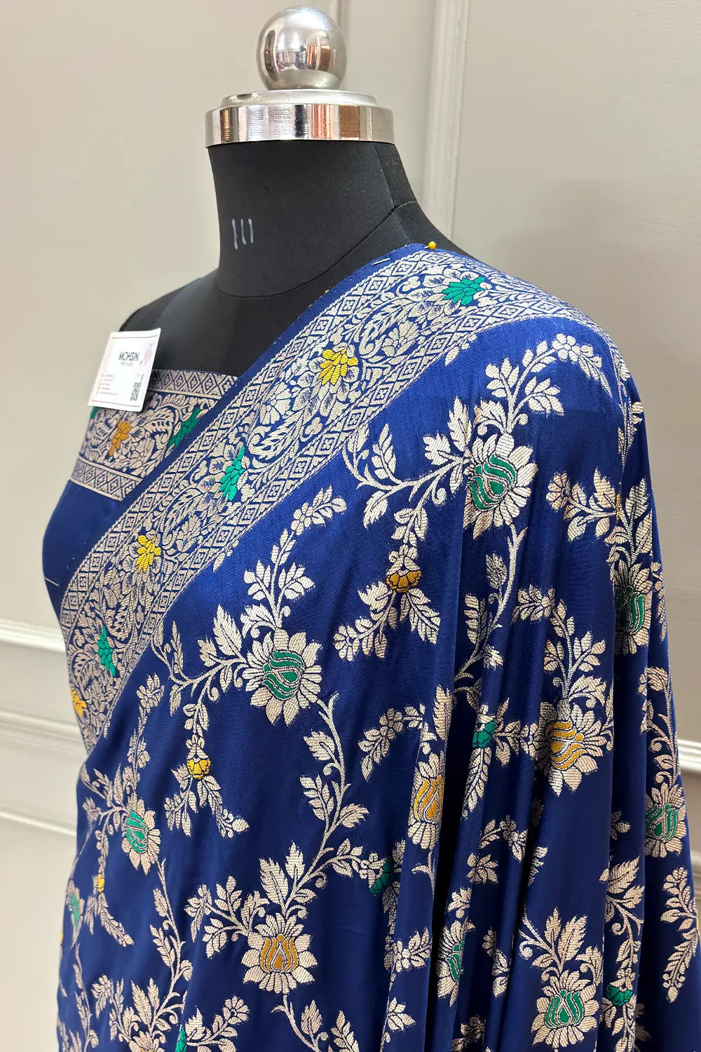 Royal Blue Resham Zari Silky Banarasi Saree