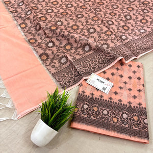 Orange Resham Zari Banarasi Silk Suit