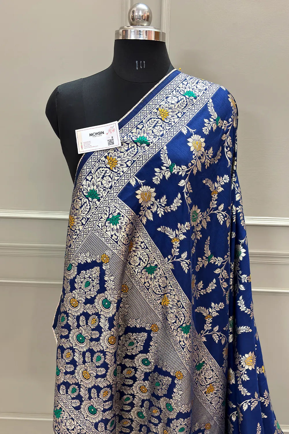 Royal Blue Resham Zari Silky Banarasi Saree