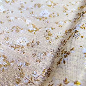 Beige Brocade Cotton Silk Banarasi Fabric