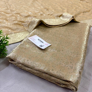 Beige Golden Zari Kimkhab Silk Banarasi Gharara