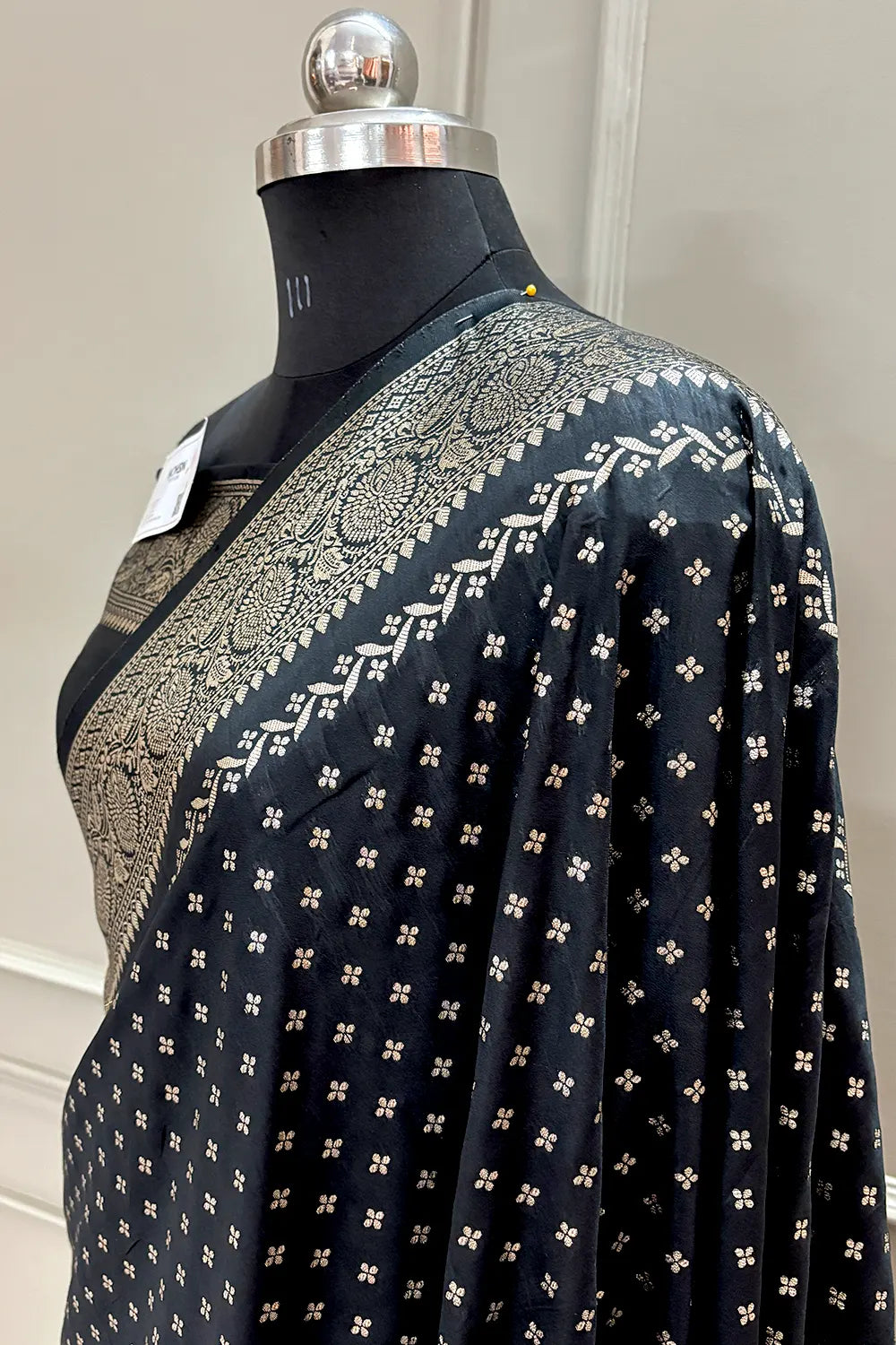 Black Golden Zari Silky Banarasi Saree