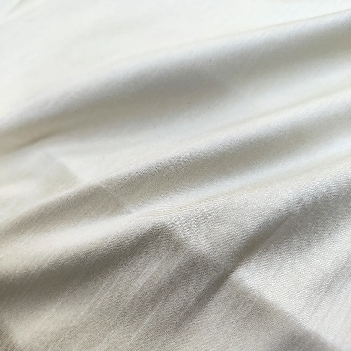 Cream Plain Lilen Silk Banarasi Fabric