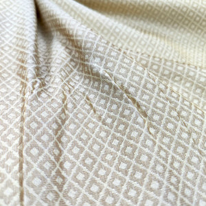 Cream Tanchoi Cotton Silk Banarasi Fabric