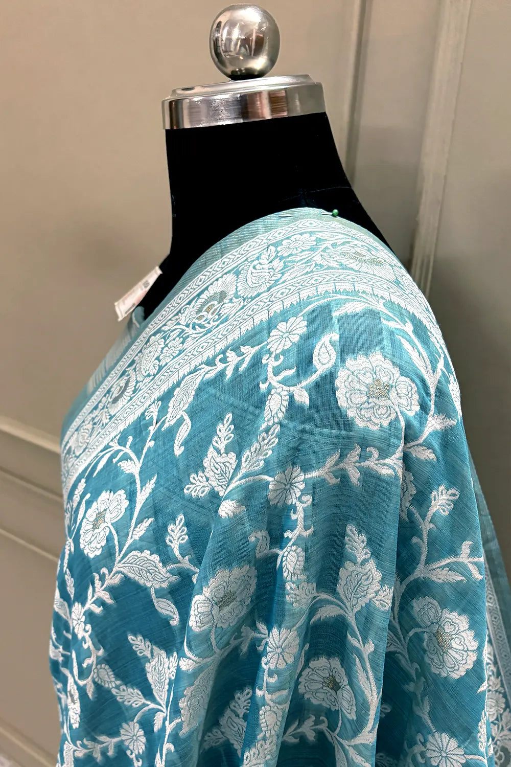 Firozi Resham Silk Banarasi Saree