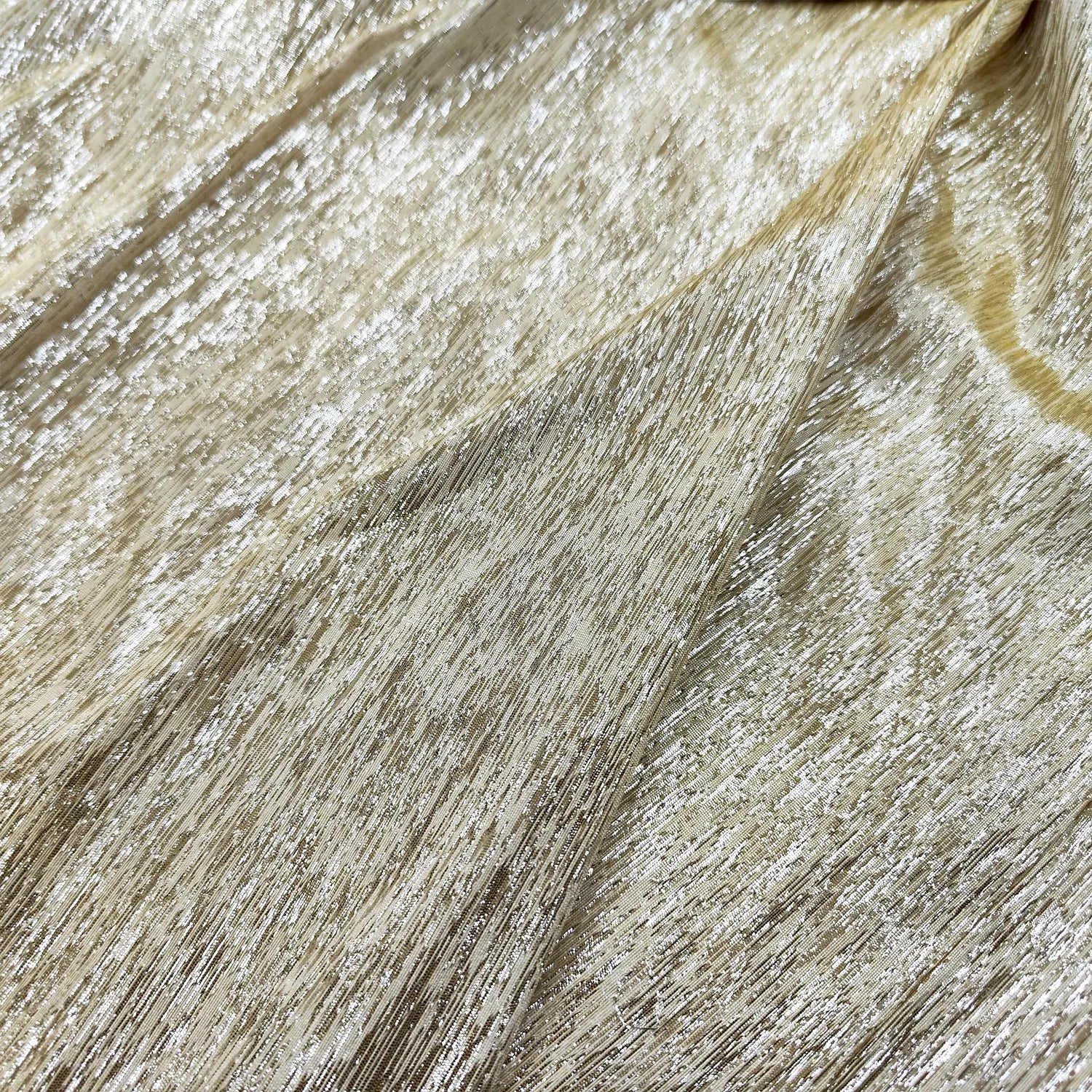 Gold Silver Jharna Shimmer Silk Banarasi Fabric