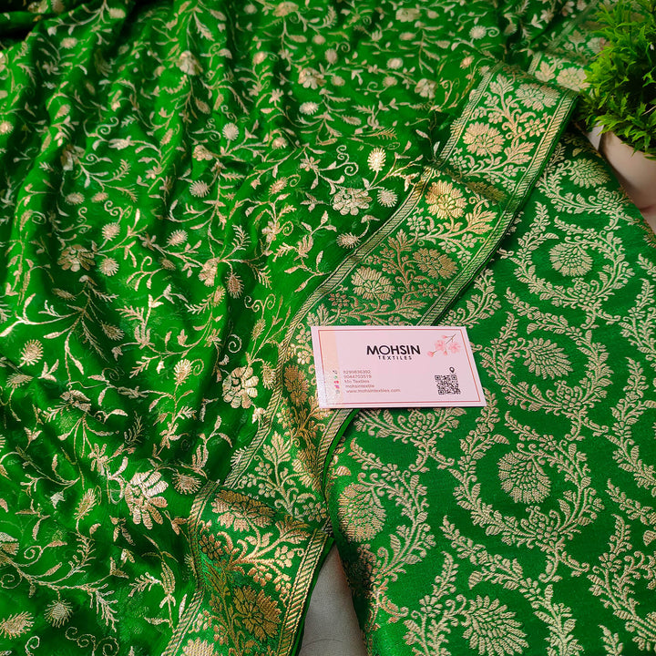 Green Golden Zari Kimkhab Silk Banarasi Gharara