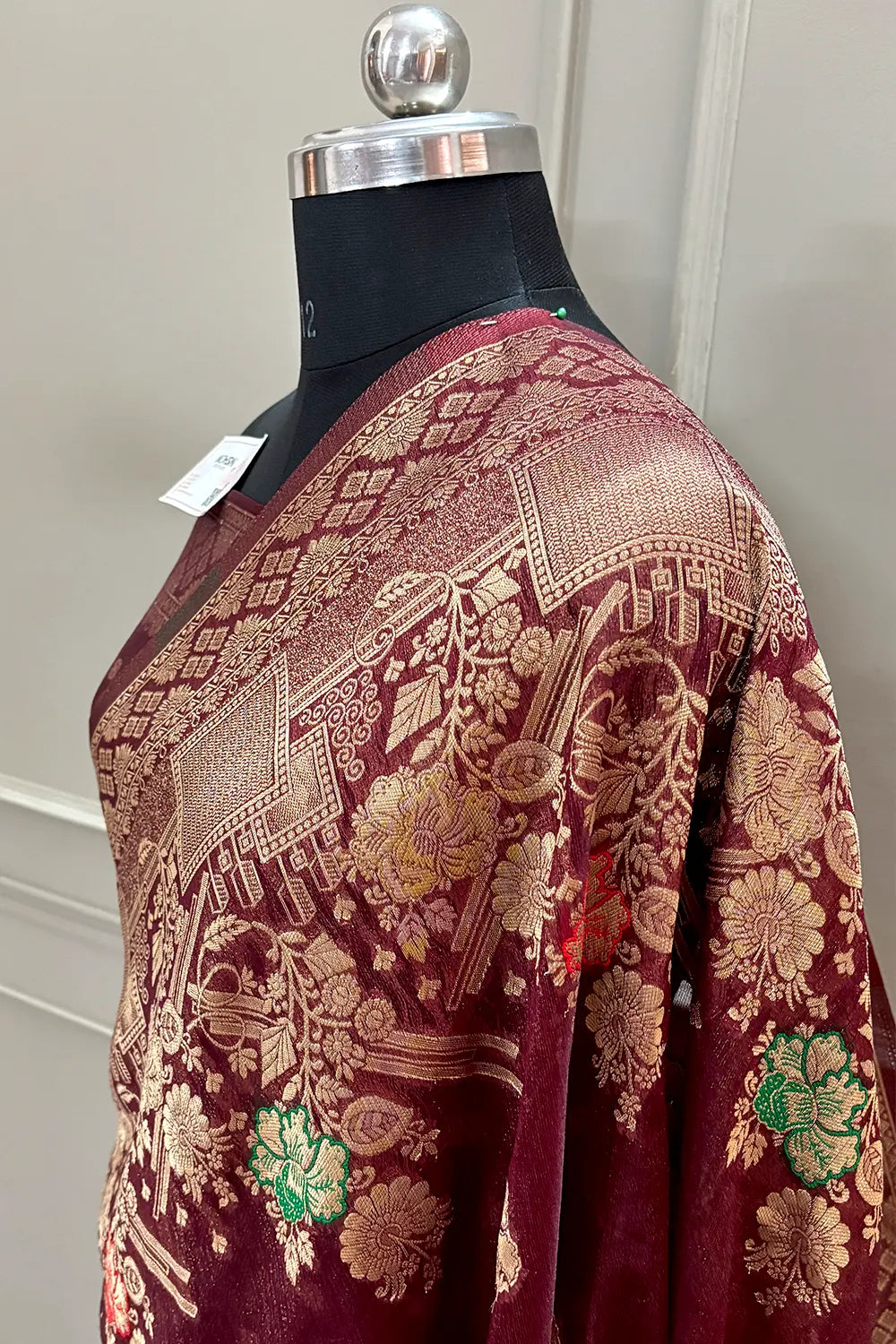 Maroon Resham Zari Banarasi Silk Saree