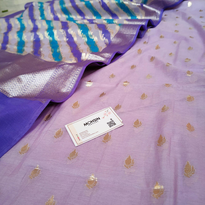 Mauve Rangkaat Chanderi Silk Banarasi Suit