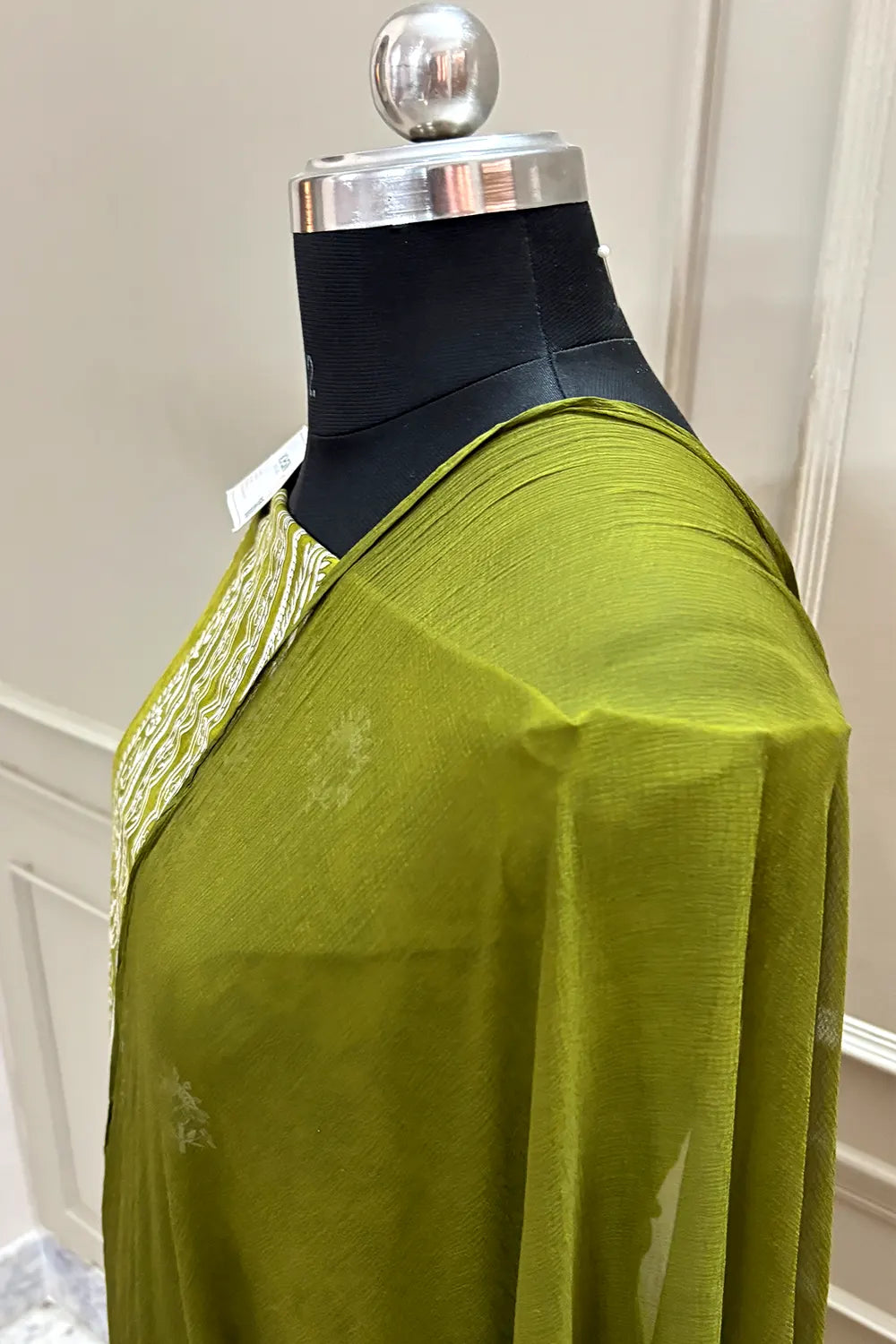 Mehendi Printed Cotton Silk Banarasi Suit