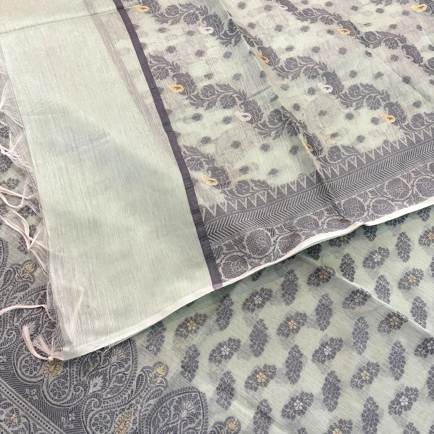 Mint Green Resham Zari Banarasi Silk Suit