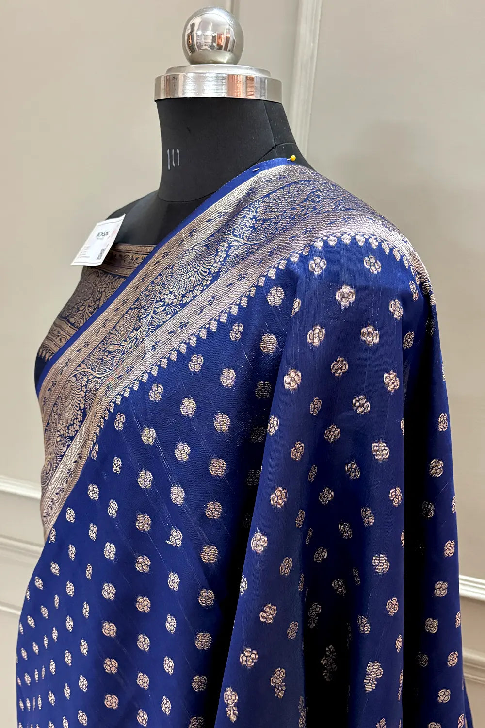 Navy Blue Resham Zari Silky Banarasi Saree