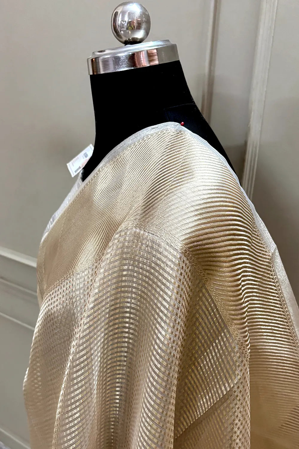 Nayanthara Beige Tissue Silk Banarasi Saree