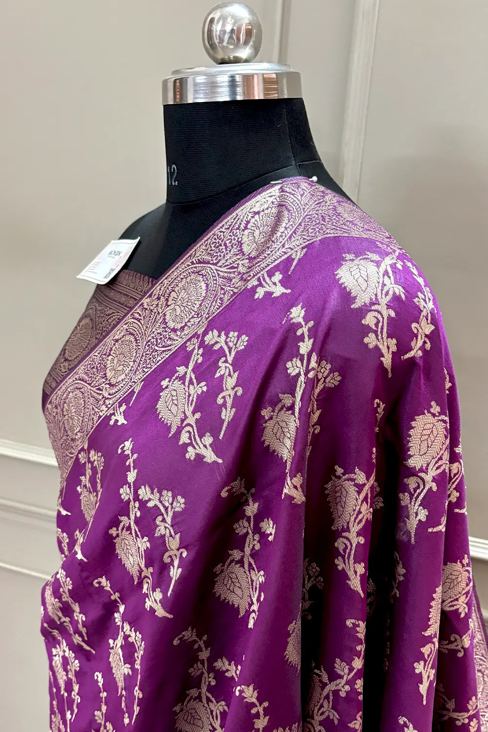 Purple Golden Zari Banarasi Silk Saree