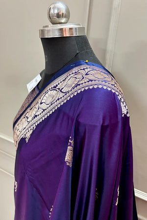 Purple Kohinoor Buti Katan Silk Banarasi Saree