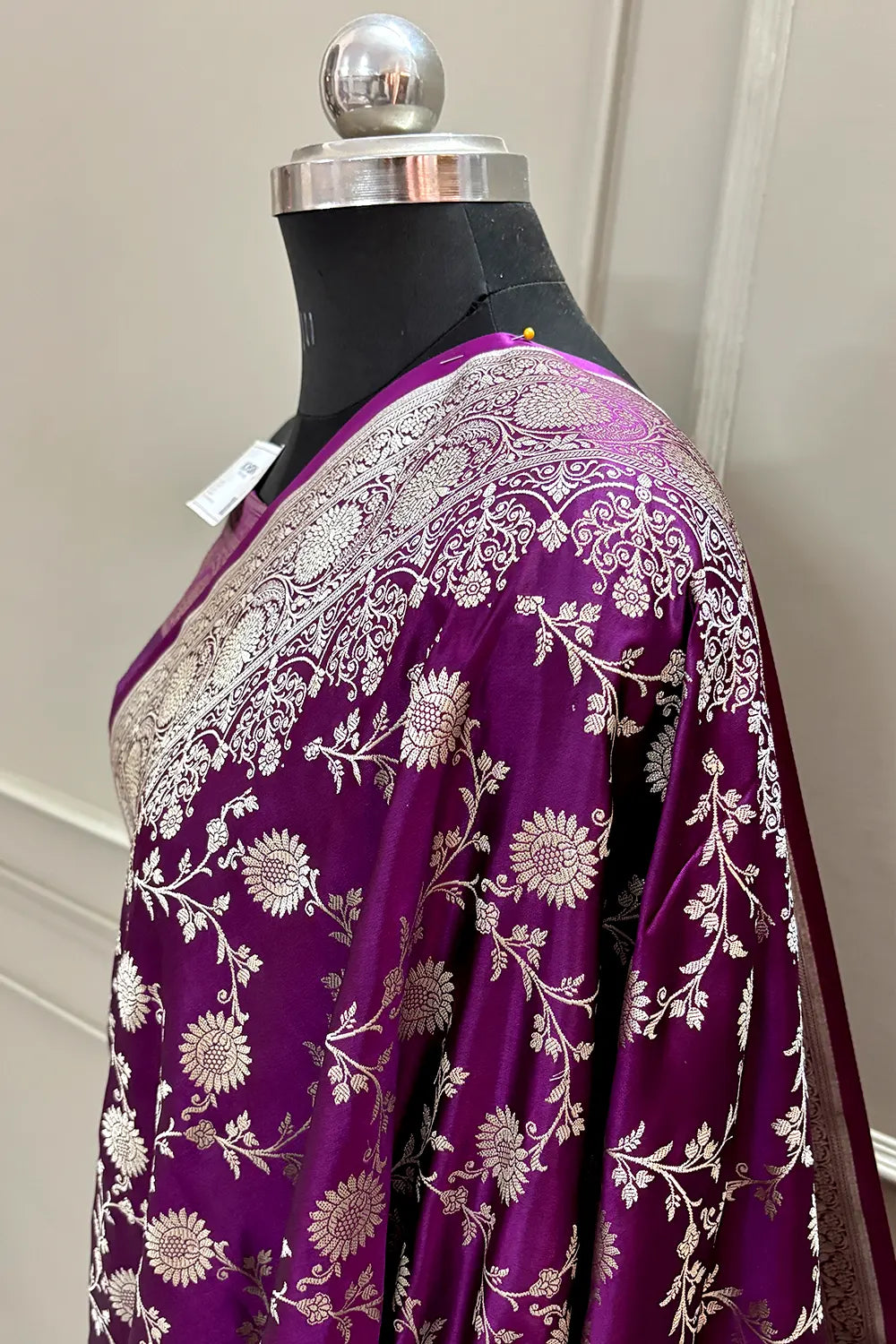 Purple Surajmukhi Jaal Katan Silk Banarasi Saree