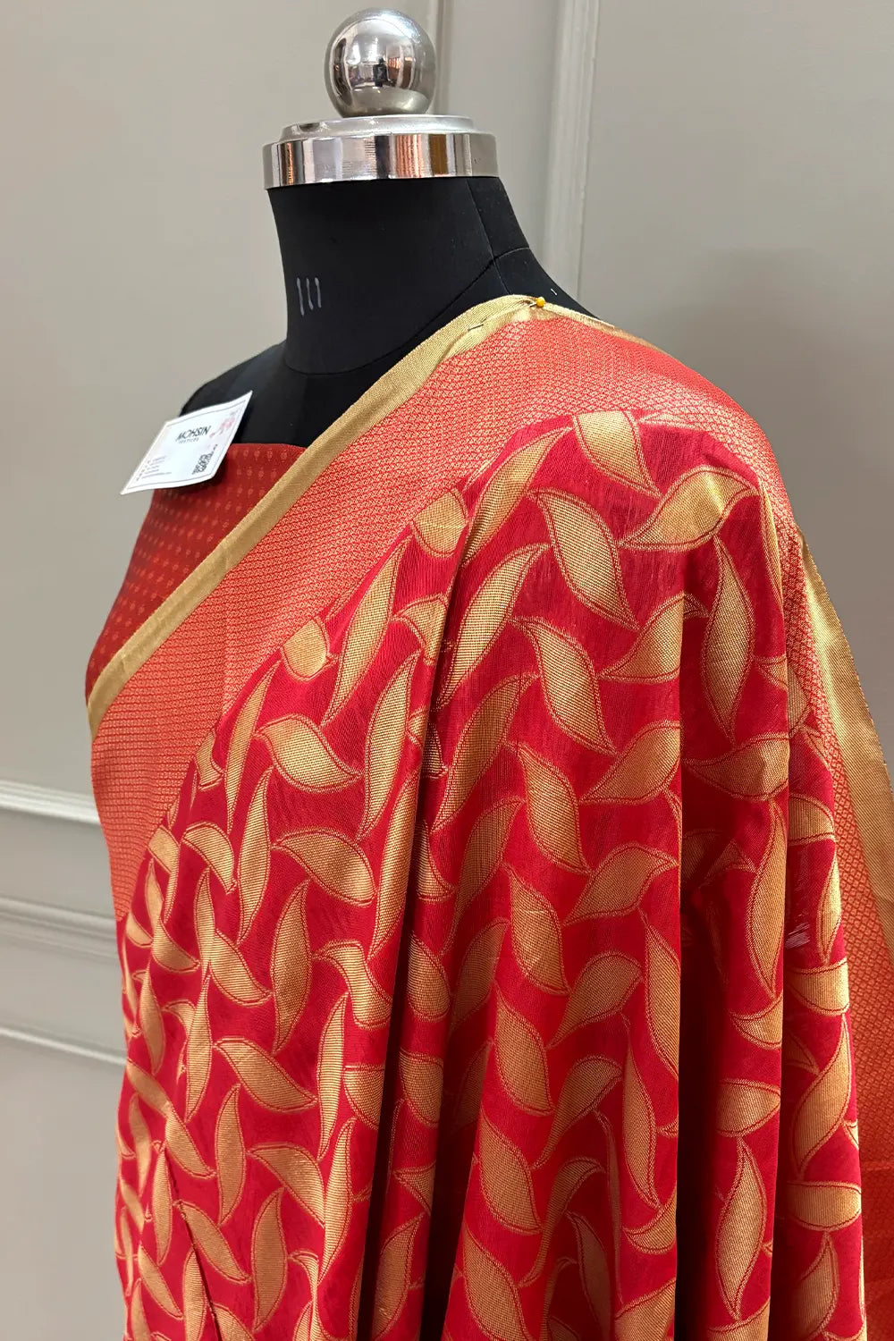 Red Resham Zari Silky Banarasi Saree