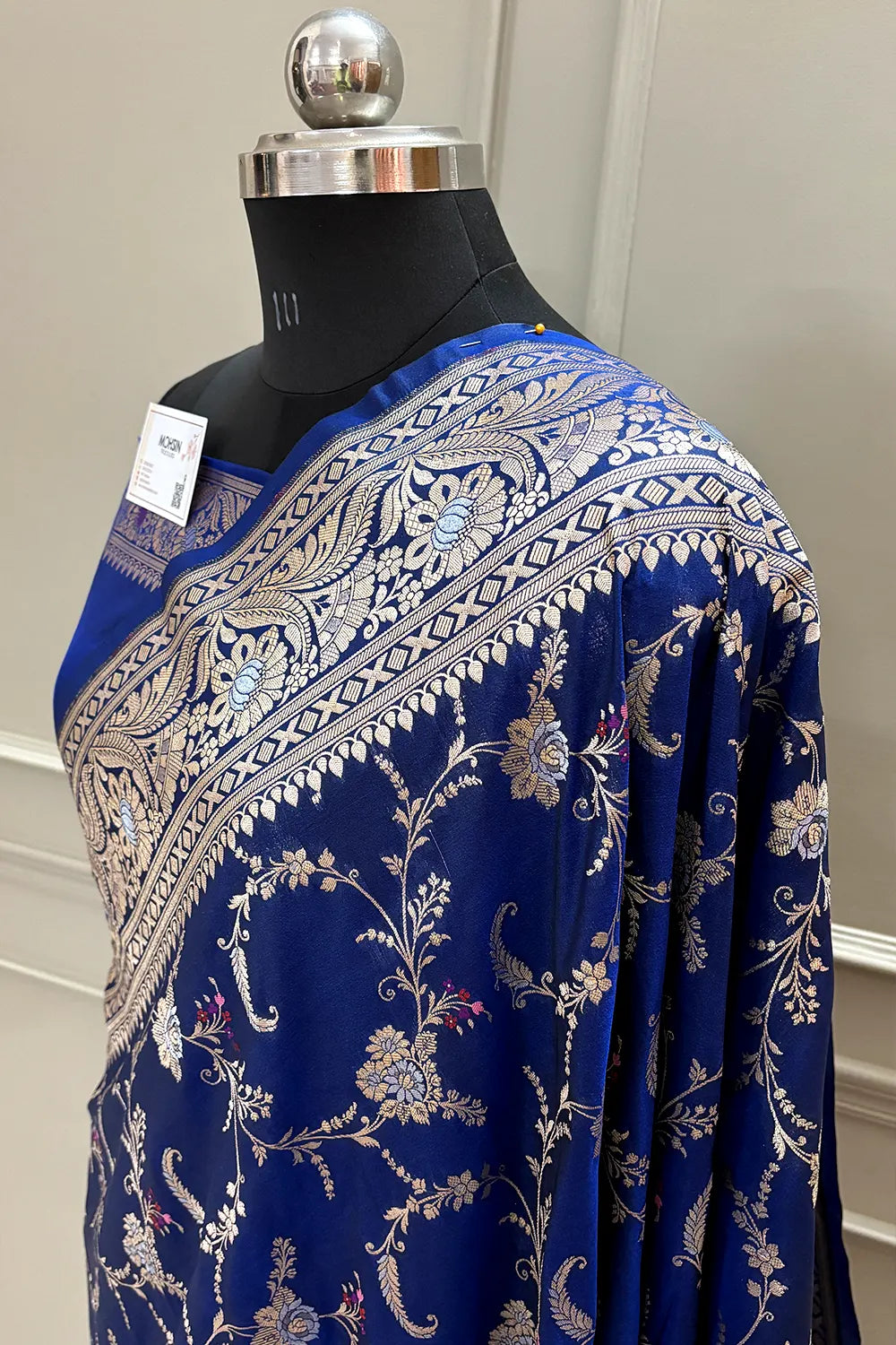 Royal Blue Suhani Jaal Katan Silk Banarasi Saree