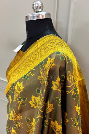 Yellow Resham Zari Banarasi Silk Saree