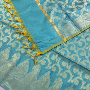 Firozi Kalgha Jaal Banarasi Silk Suit