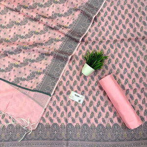 Pink Resham Zari Banarasi Silk Suit