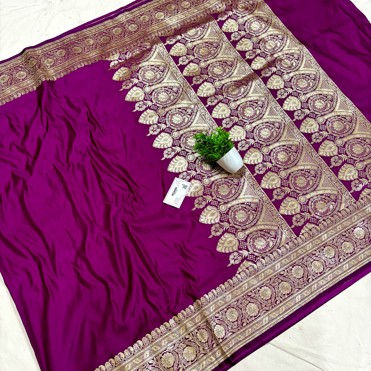 Light Purple Banarasi Silk Saree With Blouse 230870