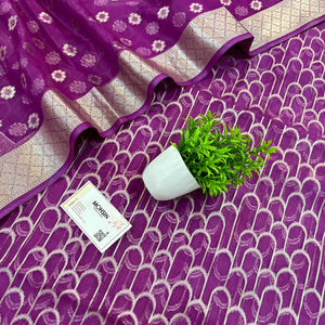 Purple Cactus Jaal Organza Silk Banarasi Suit