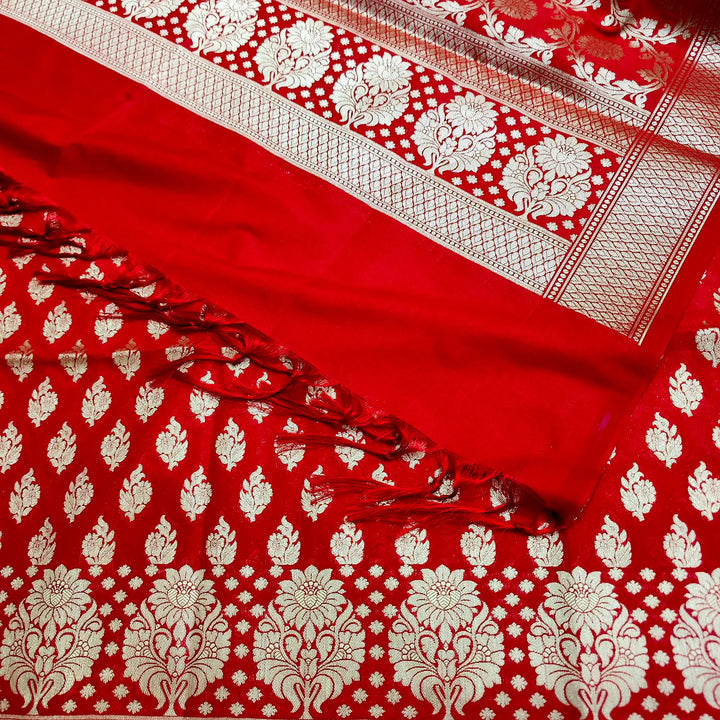 Red Guldaan Katan Silk Banarasi Suit