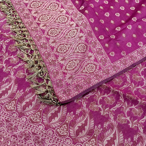 Magenta Surahi Jaal Cotton Silk Banarasi Suit