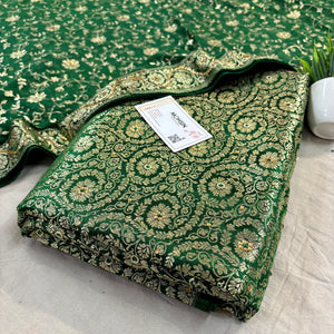 Green Murrah Jaal Stone Work Kimkhab Silk Banarasi Gharara