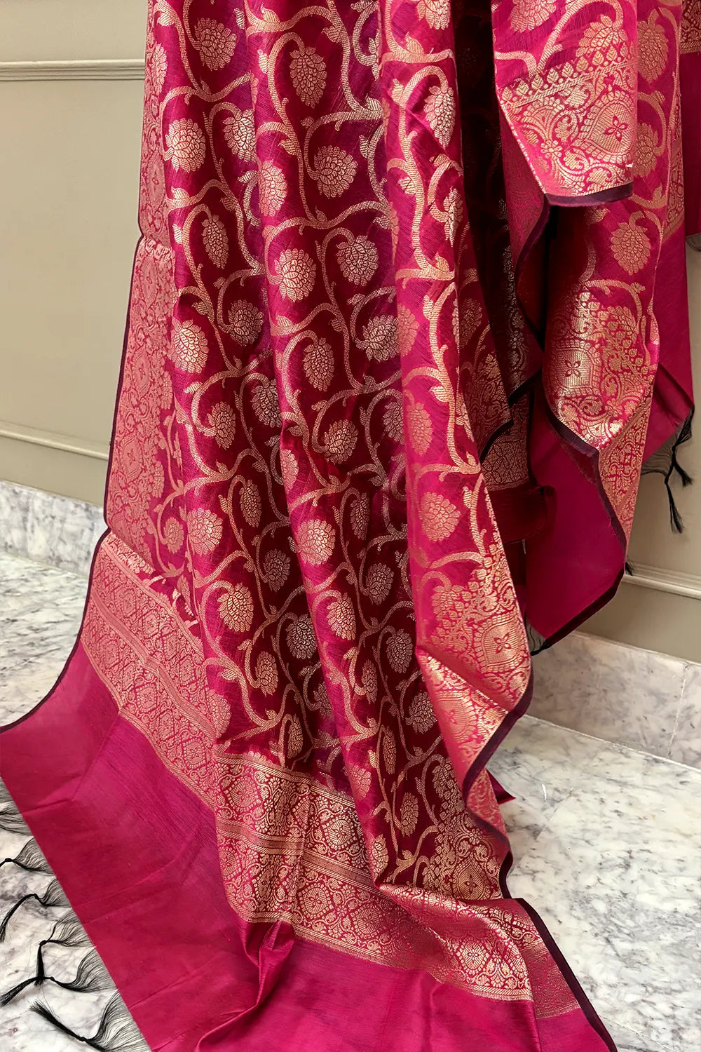 Pink Crush Kalgha Jaal Banarasi Silk Suit