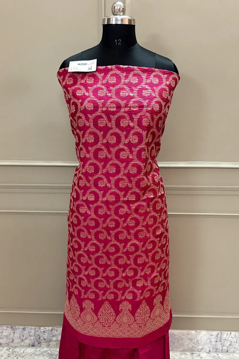 Pink Crush Kalgha Jaal Banarasi Silk Suit