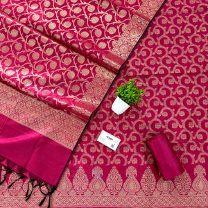 Pink Crush Kalgha Jaal Banarasi Silk Suit