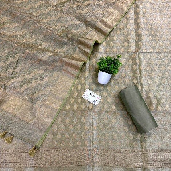 Pista Pairahan Tissue Silk Banarasi Suit