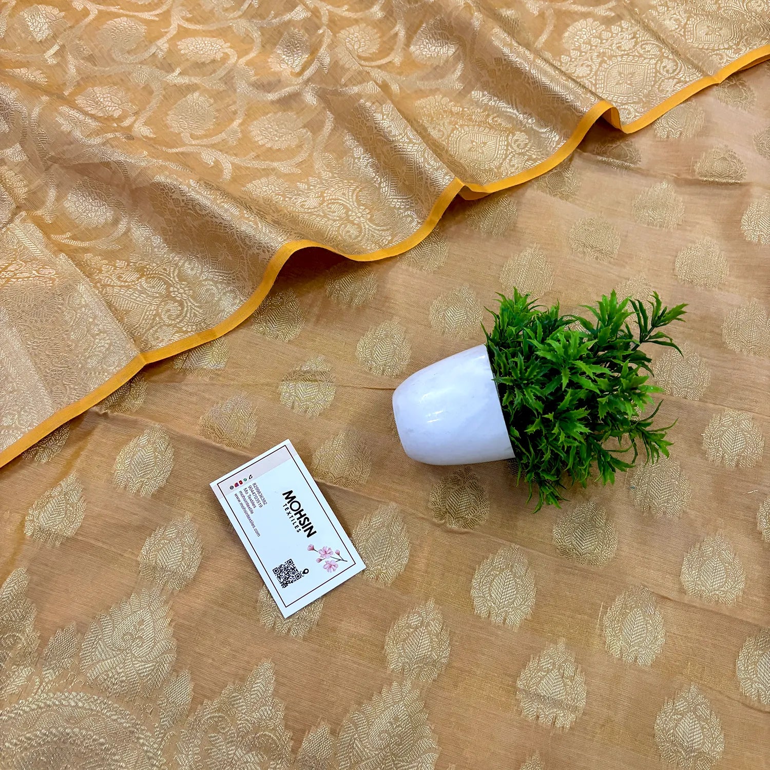 Beige Uggi Dhan Buti Banarasi Silk Suit