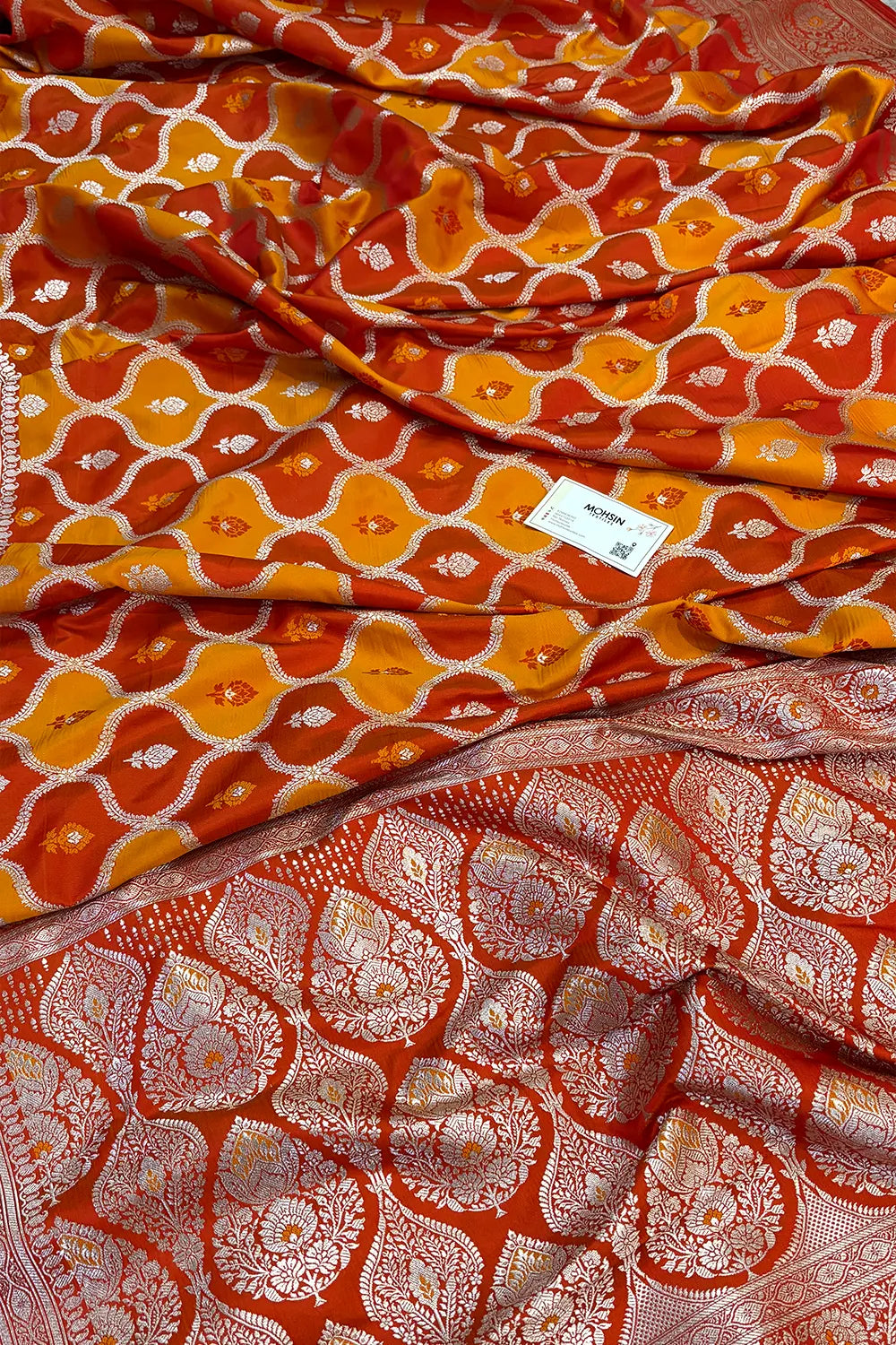 Maroon Ghulam Buti Katan Silk Banarasi Saree