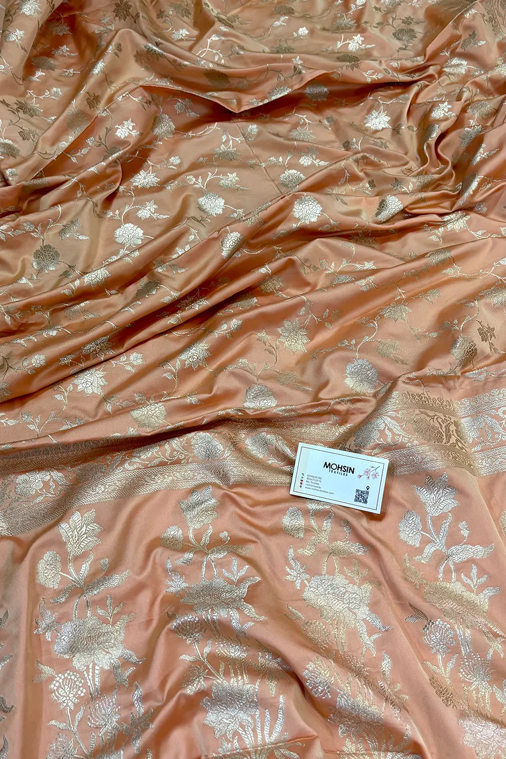 Orange Kesari Jaal Katan Silk Banarasi Saree