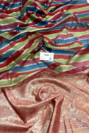 Pink Resham Zari Cotton Silk Banarasi Saree
