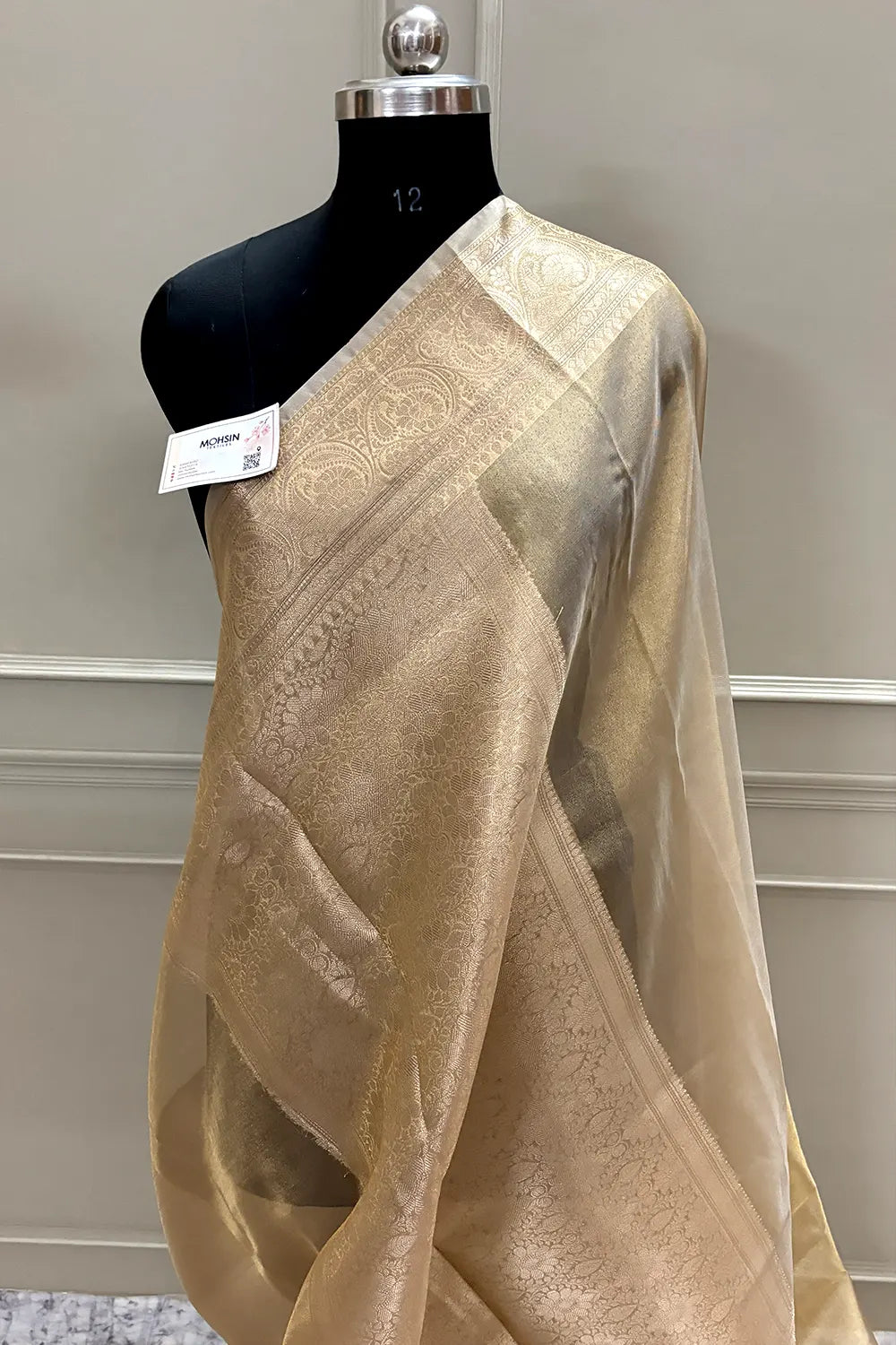 Gold Zari Tissue Silk Banarasi Saree