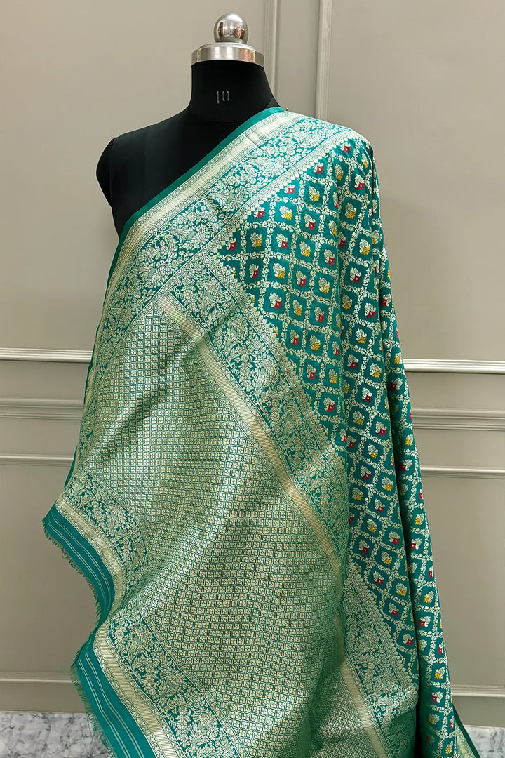 Green Meenakari Katan Silk Banarasi Saree